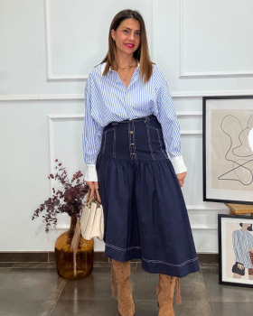 Falda ASIMETRICA Marino