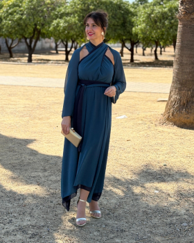 Vestido BAELY Azul petróleo