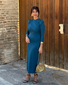 Vestido MELEK Azul Petróleo