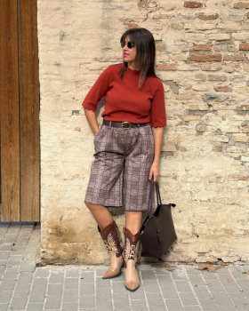 Bermudas CUADROS Marrón