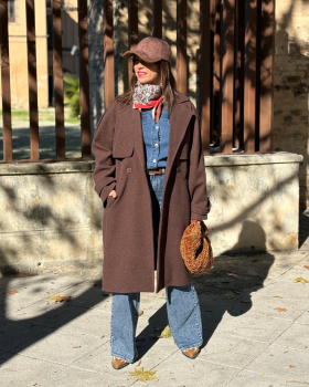 Gabardina PAÑO Marrón