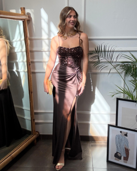 Vestido FRUNCIDO Marrón