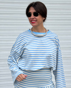 Camiseta RAYAS Celeste