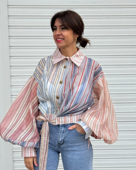 Blusa Mangas ABULLONADAS