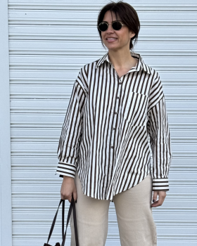 Camisa RAYAS Marrón