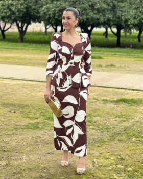 Vestido ESTAMPADO Marrón