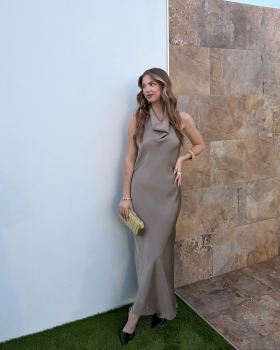 Vestido HALTER Mocha Mousse