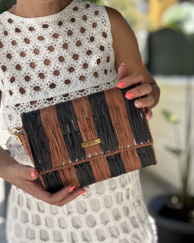 Clutch RAFIA Rayas